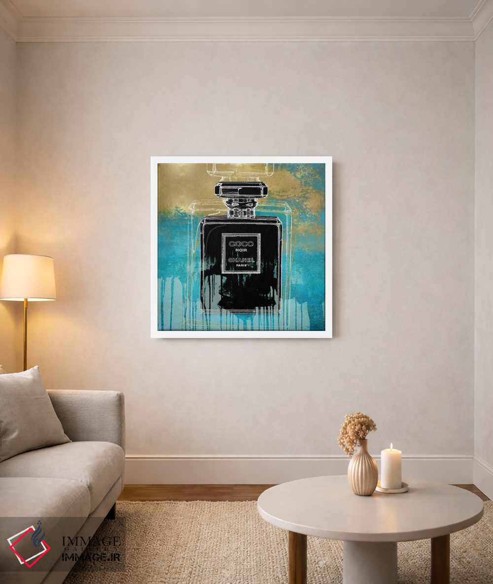 تابلو دکوراتیو نوآر روی سبزآبی اثر مدلین بلیک - D1W