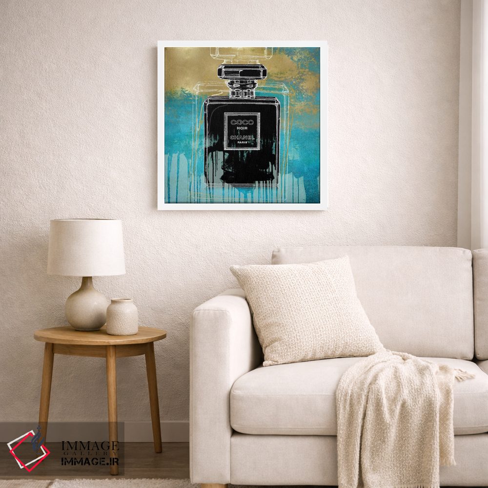 تابلو دکوراتیو نوآر روی سبزآبی اثر مدلین بلیک - D4W