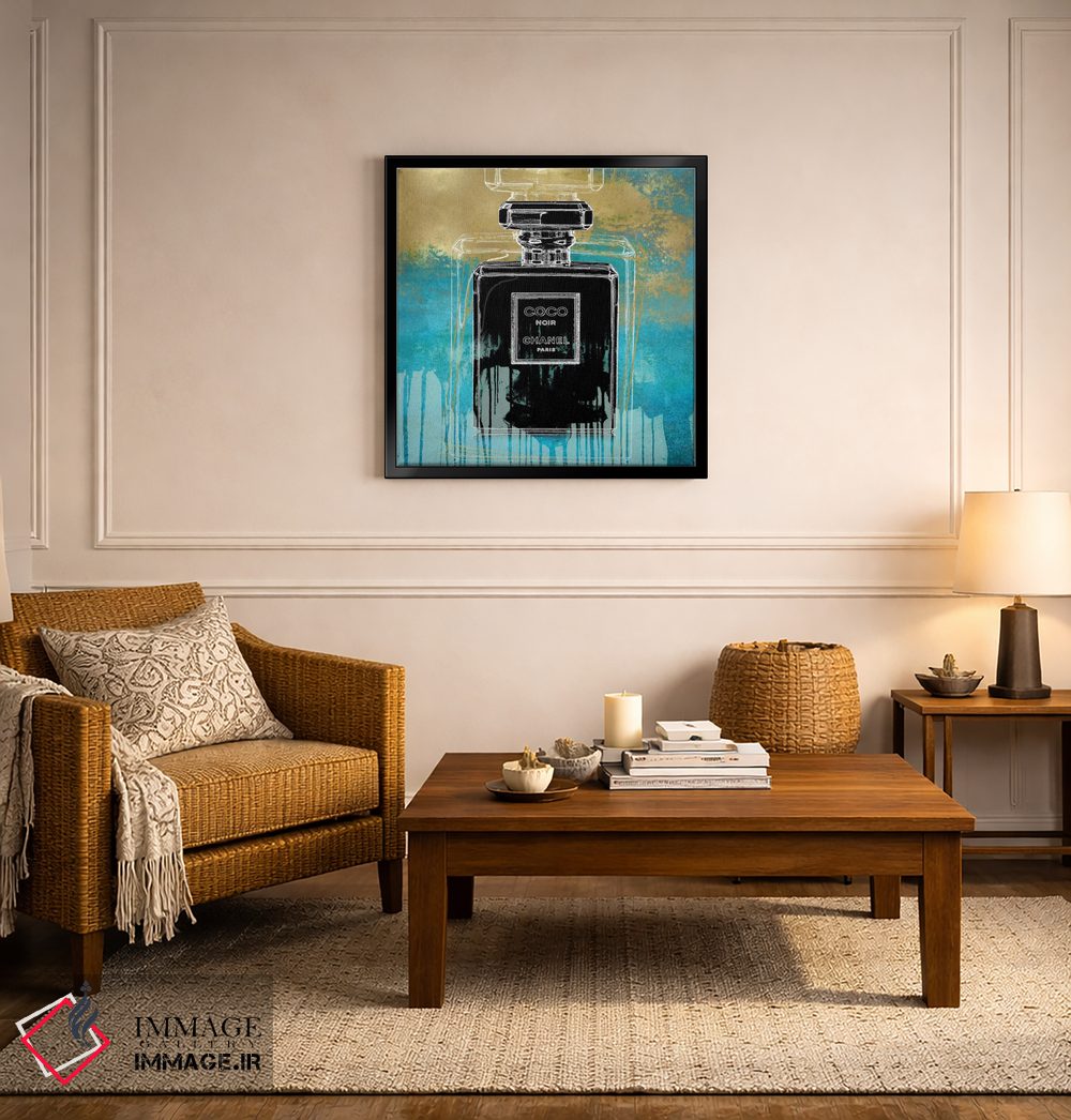 تابلو دکوراتیو نوآر روی سبزآبی اثر مدلین بلیک - D5B