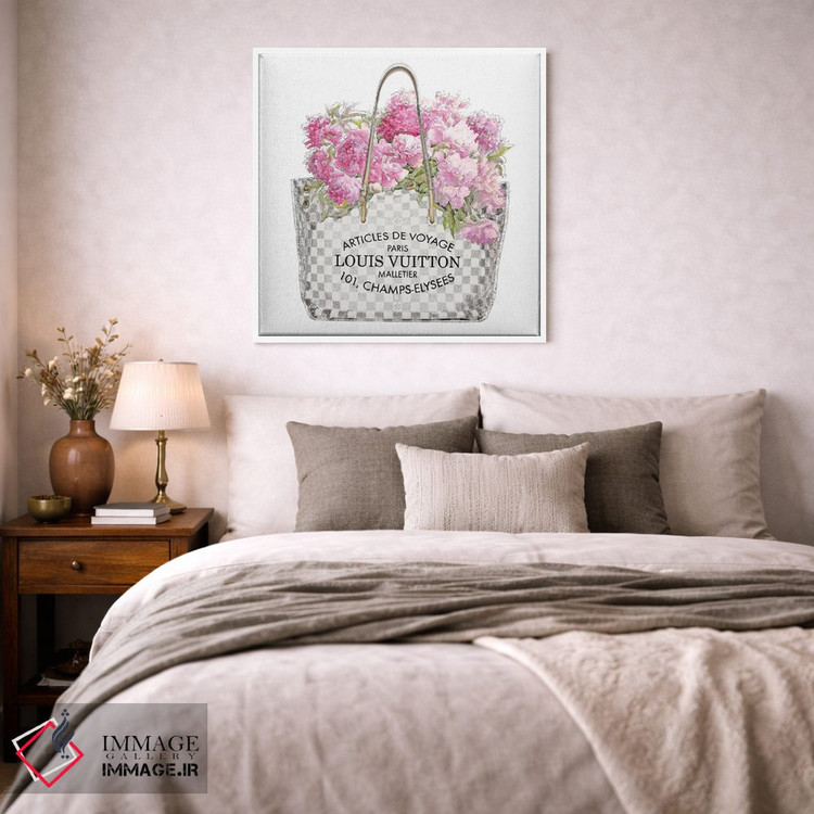 تابلو دکوراتیو دسته گل صورتی اثر مدلین بلیک - D1W