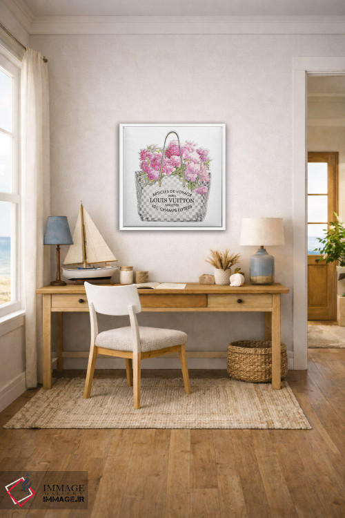 تابلو دکوراتیو دسته گل صورتی اثر مدلین بلیک - D2W