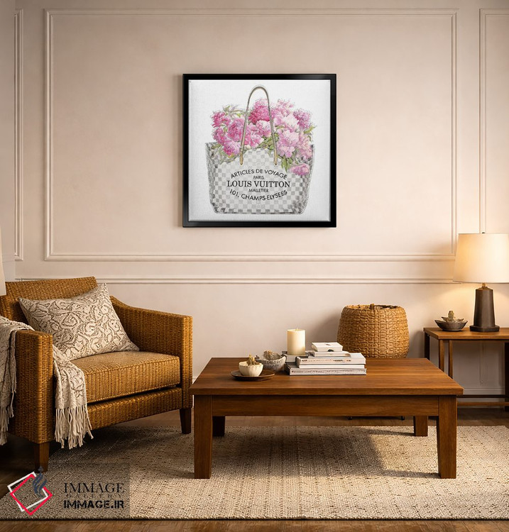 تابلو دکوراتیو دسته گل صورتی اثر مدلین بلیک - D5B