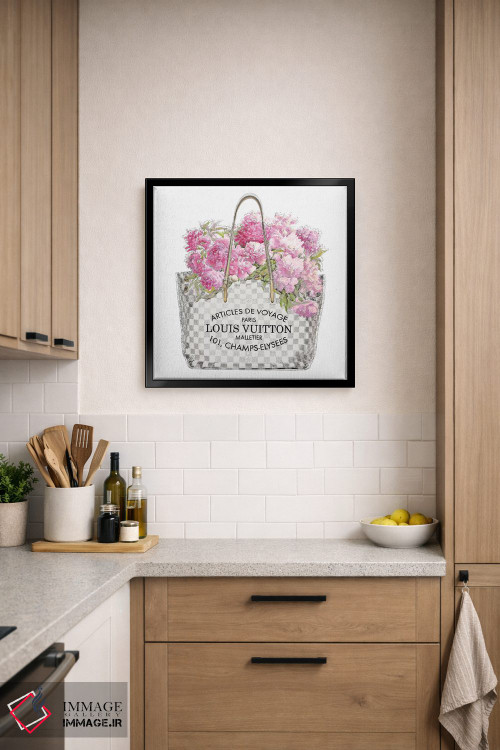 تابلو دکوراتیو دسته گل صورتی اثر مدلین بلیک - D6B