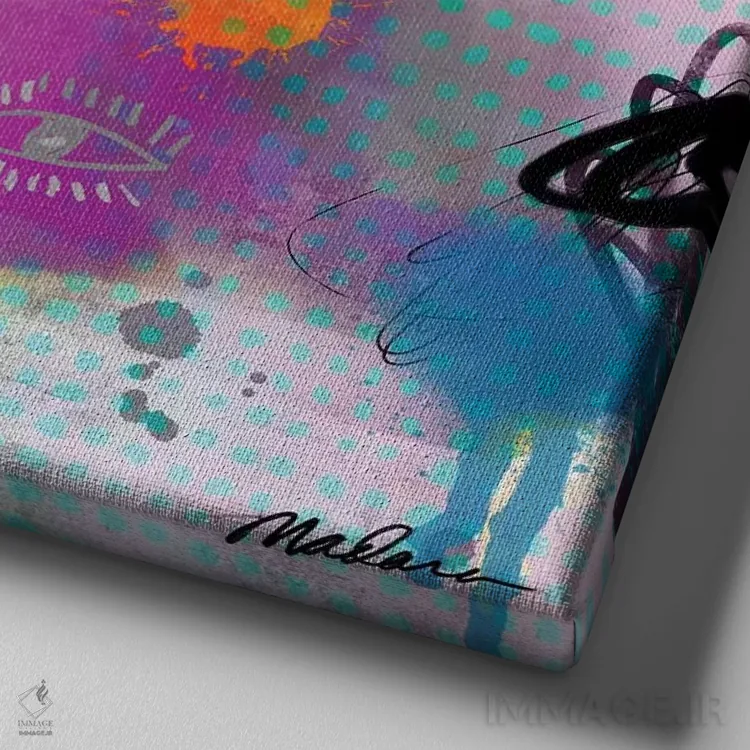 تابلو انتزاعی ارگانیک دیجیتال اثر مادارا میسون - نمای نزدیک بافت بوم