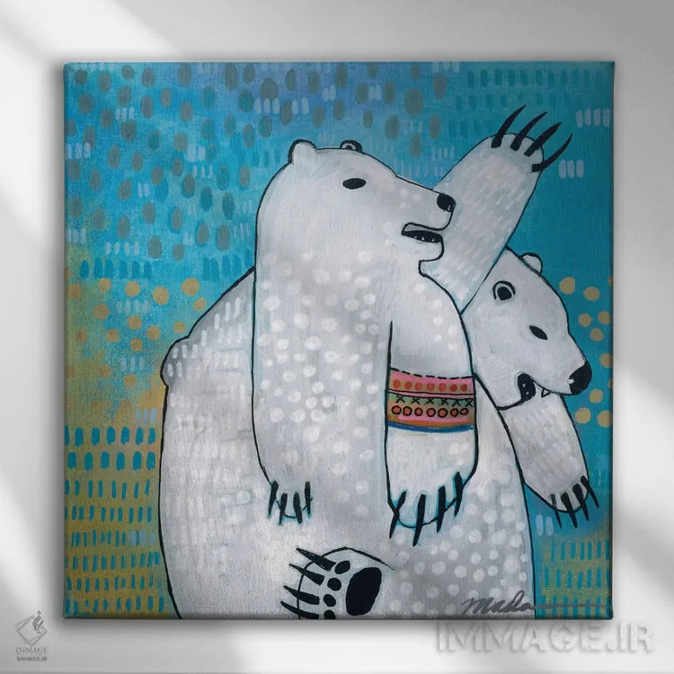 تابلو دکوراتیو رقابت خواهر و برادری اثر مادارا میسون - نمای روبهرو روی دیوار