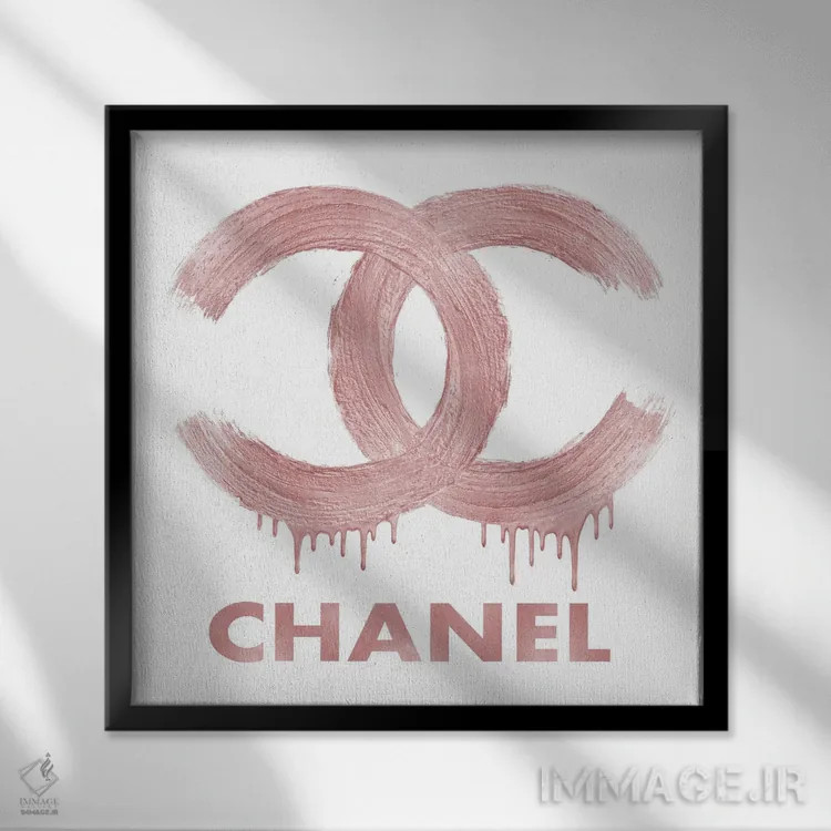 تابلو دکوراتیو لوگوی مد اثر مدلین بلیک - نمای قابدار مشکی