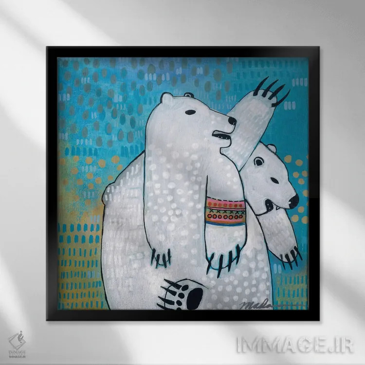 تابلو دکوراتیو رقابت خواهر و برادری اثر مادارا میسون - نمای قابدار مشکی