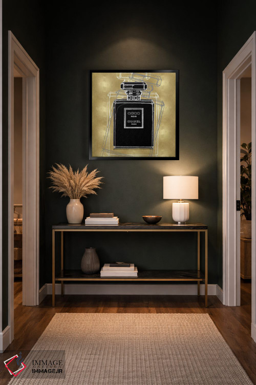 تابلو دکوراتیو نوآر روی طلایی اثر مدلین بلیک - D6B