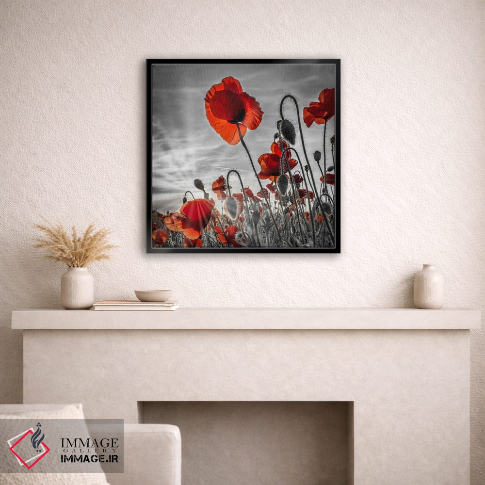 تابلو دکوراتیو شقایق های جذاب با رنگ بندی خاص اثر ملانی ویولا - D2B