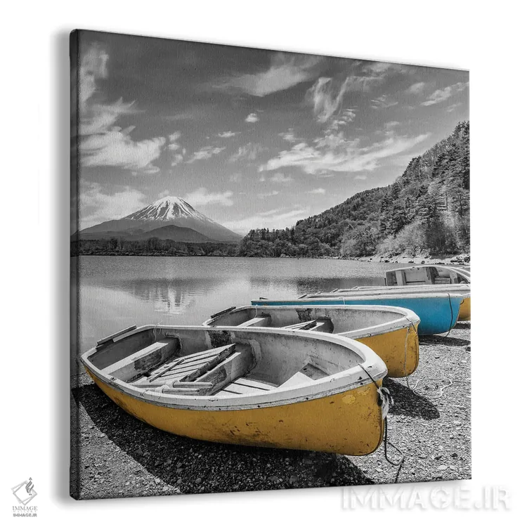 تابلو دکوراتیو دریاچه شاعرانه شوجی با منظره فوجی اثر ملانی ویولا - نمای پرسپکتیو محصول