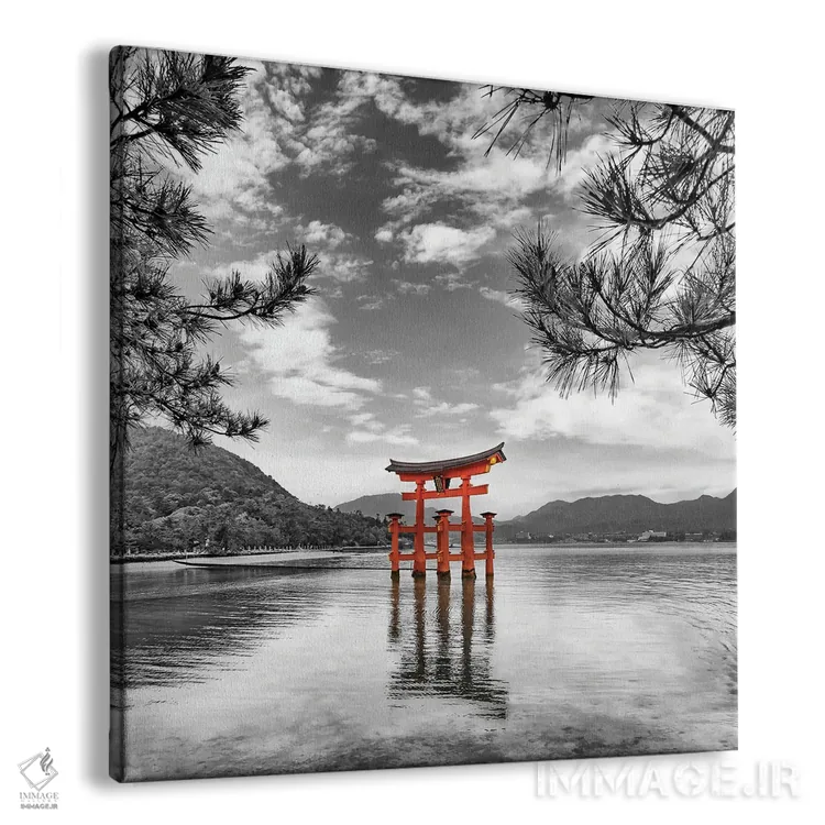 تابلو دکوراتیو توری قرمز معبد ایتسوکوشیما در جزیره میاجیما اثر ملانی ویولا - نمای پرسپکتیو محصول