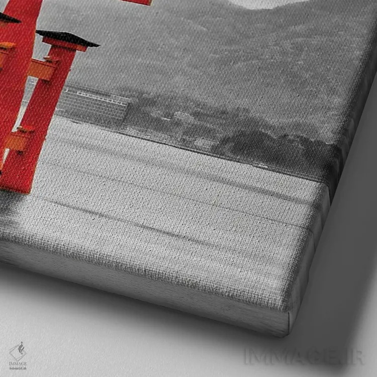 تابلو دکوراتیو توری معبد ایتسوکوشیما در جزیره میاجیما اثر ملانی ویولا - نمای نزدیک بافت بوم