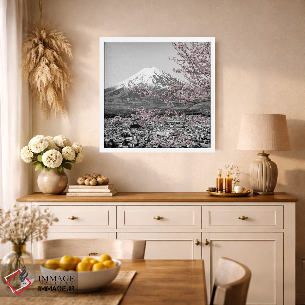 تابلو دکوراتیو منظره دل انگیز فوجی در فصل شکوفه های گیلاس اثر ملانی ویولا - D2W