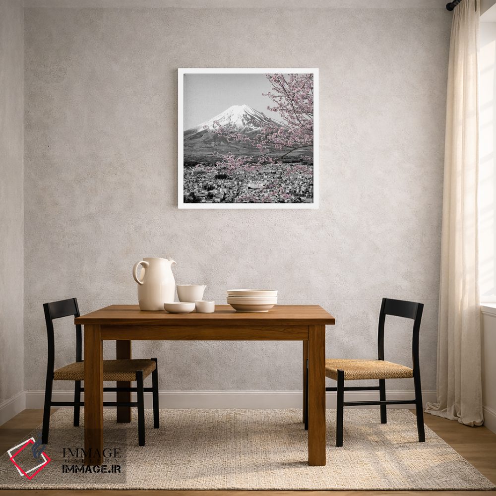 تابلو دکوراتیو منظره دل انگیز فوجی در فصل شکوفه های گیلاس اثر ملانی ویولا - D3W