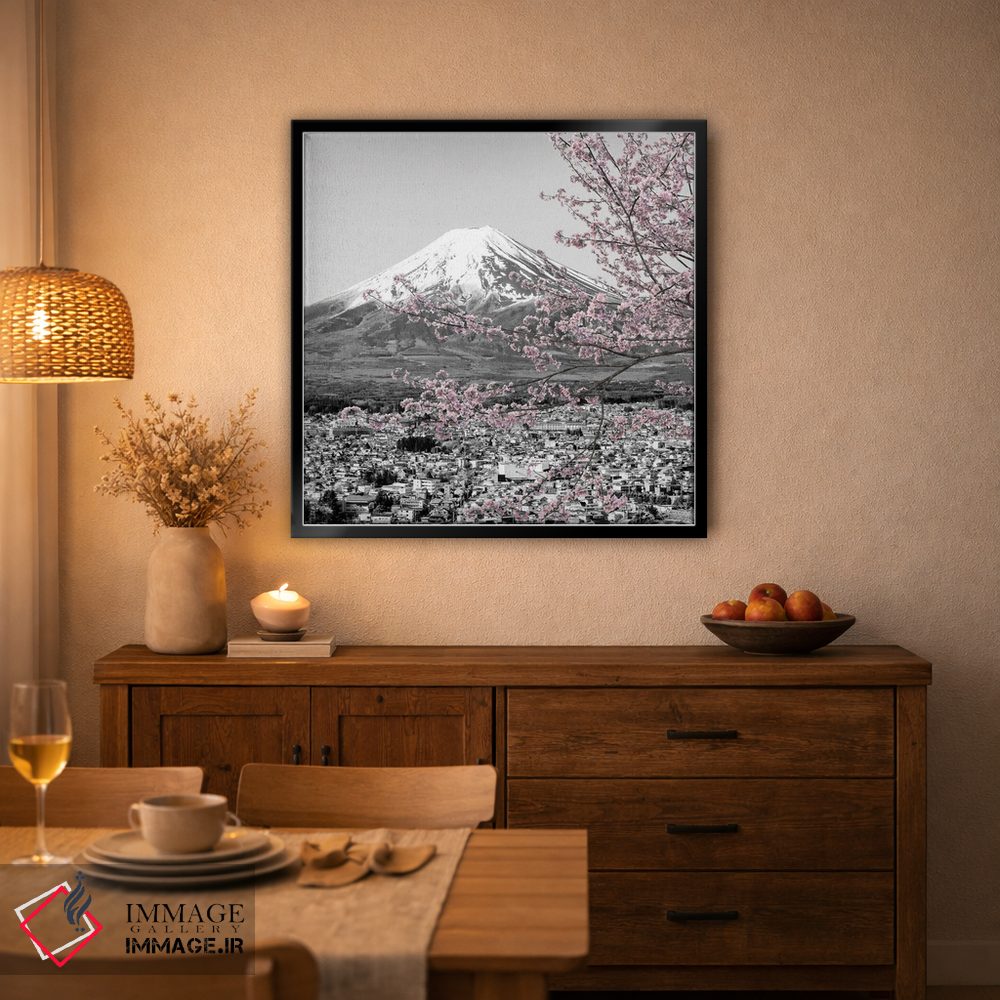 تابلو دکوراتیو منظره دل انگیز فوجی در فصل شکوفه های گیلاس اثر ملانی ویولا - D5B