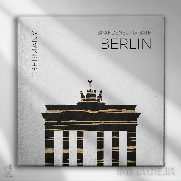 تابلو دکوراتیو هنر شهری دروازه براندنبورگ برلین اثر ملانی ویولا - نمای روبهرو روی دیوار