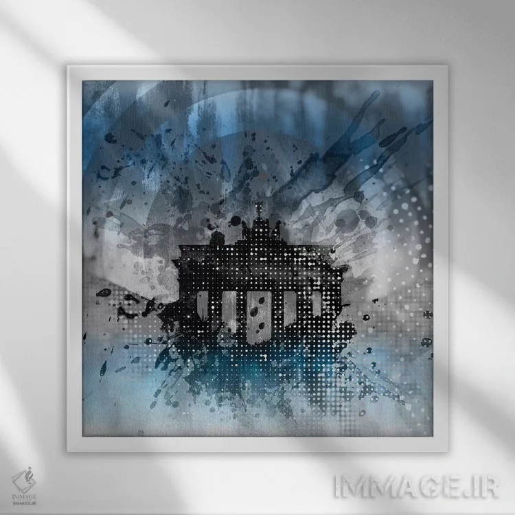 تابلو دکوراتیو هنر گرافیکی دروازه براندنبورگ اثر ملانی ویولا - نمای قابدار سفید