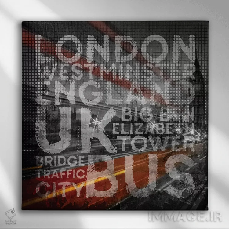 تابلو دکوراتیو هنر گرافیکی ترافیک پل وست مینستر لندن اثر ملانی ویولا - نمای روبهرو روی دیوار
