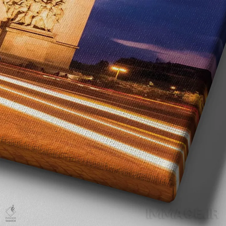 تابلو دکوراتیو پاریس در شب؛ طاق پیروزی اثر ملانی ویولا - نمای نزدیک بافت بوم