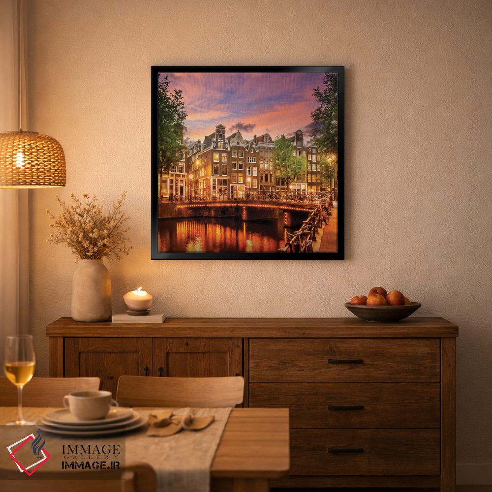 تابلو دکوراتیو غروب رویایی آمستردام اثر ملانی ویولا - D3B