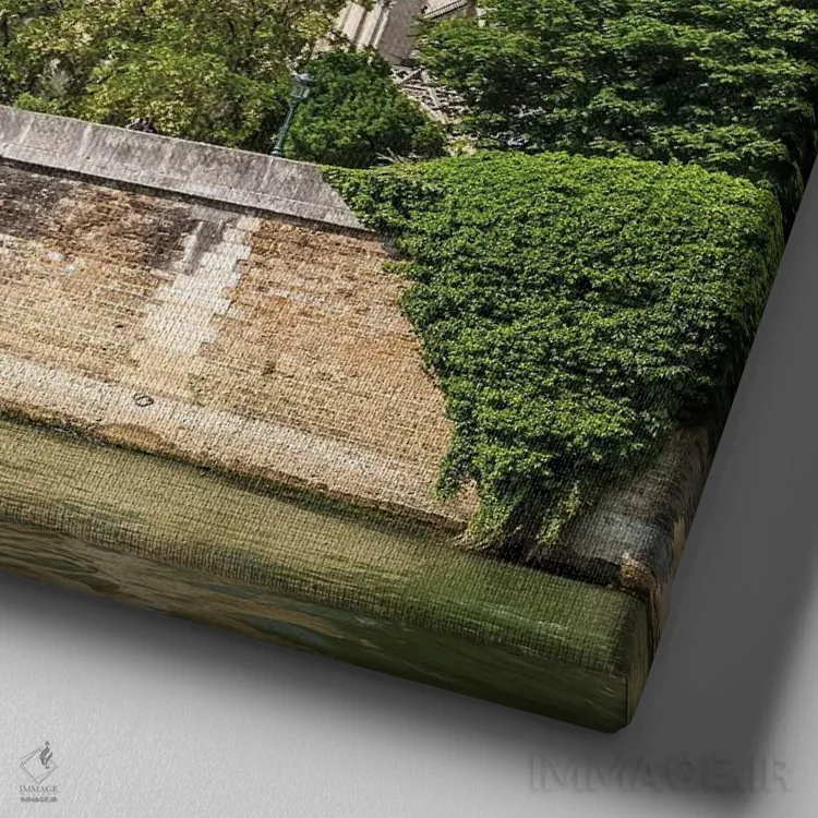 تابلو دکوراتیو کلیسای نوتردام و رود سن اثر ملانی ویولا - نمای نزدیک بافت بوم