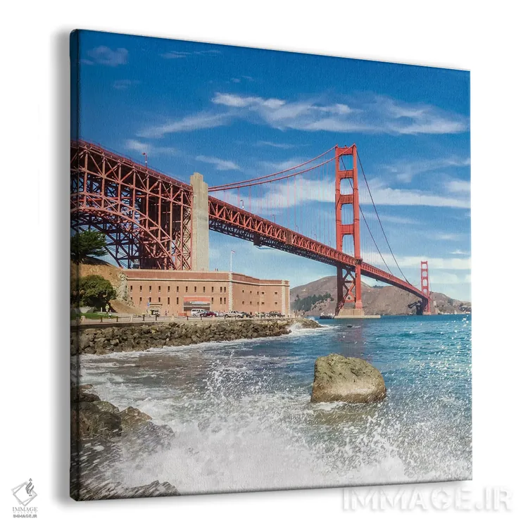 تابلو دکوراتیو برداشت هنری از ساحل پل گلدن گیت اثر ملانی ویولا - نمای پرسپکتیو محصول