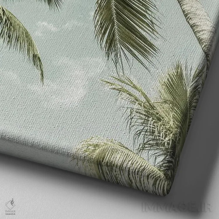 تابلو دکوراتیو نخل های دوست داشتنی | وینتیج اثر ملانی ویولا - نمای نزدیک بافت بوم