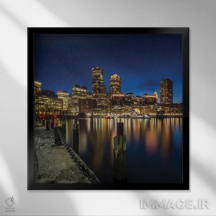 تابلو دکوراتیو نمای پارک فن پیر بوستون اثر ملانی ویولا - نمای قابدار مشکی