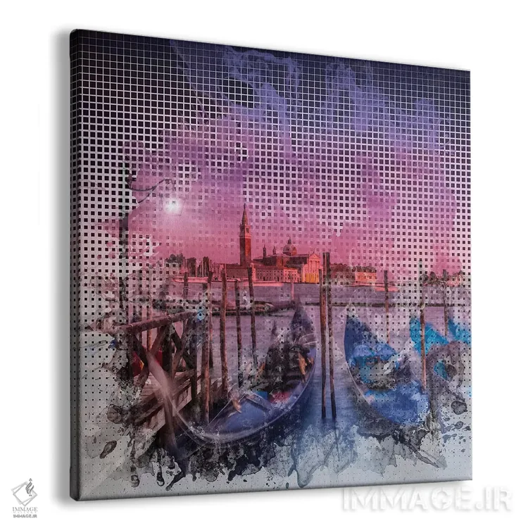 تابلو دکوراتیو هنر گرافیکی غروب زیبای ونیز اثر ملانی ویولا - نمای پرسپکتیو محصول