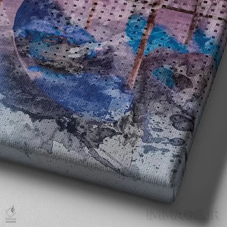تابلو دکوراتیو هنر گرافیکی غروب زیبای ونیز اثر ملانی ویولا - نمای نزدیک بافت بوم