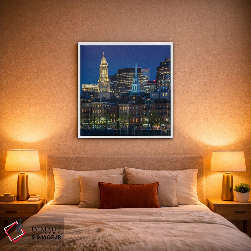 تابلو دکوراتیو افق بوستون در ساعت آبی اثر ملانی ویولا - D1W