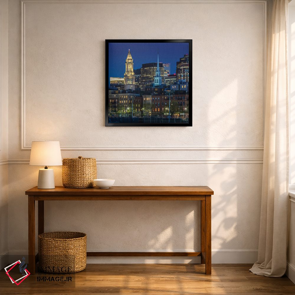 تابلو دکوراتیو افق بوستون در ساعت آبی اثر ملانی ویولا - D5B