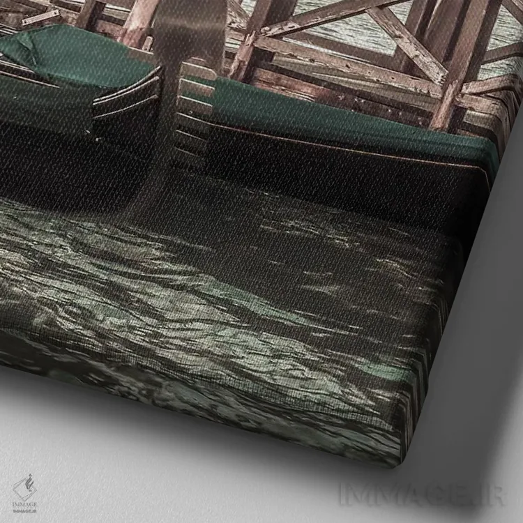 تابلو دکوراتیو گراند کانال و قایق های گوندولا ونیز اثر ملانی ویولا - نمای نزدیک بافت بوم