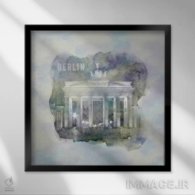 تابلو دکوراتیو دروازه براندنبورگ برلین اثر ملانی ویولا - نمای قابدار مشکی