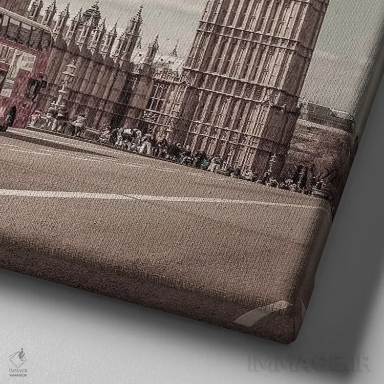 تابلو دکوراتیو لندن کلاسیک اثر ملانی ویولا - نمای نزدیک بافت بوم