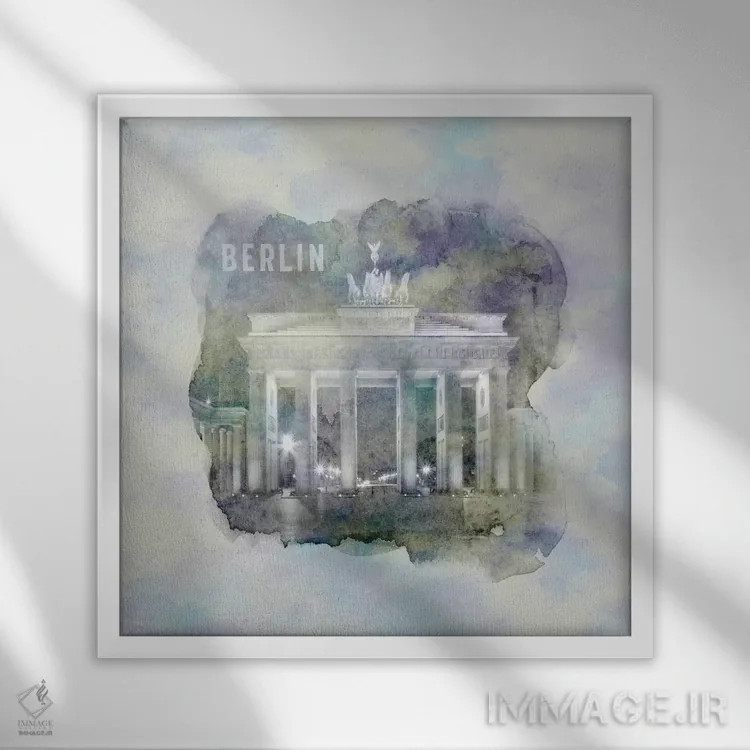 تابلو دکوراتیو دروازه براندنبورگ برلین اثر ملانی ویولا - نمای قابدار سفید