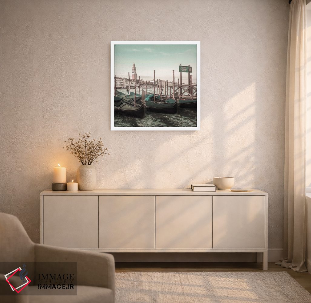 تابلو دکوراتیو گراند کانال و قایق های گوندولا ونیز اثر ملانی ویولا - D4W