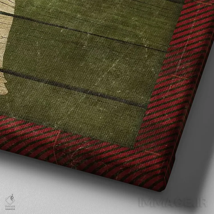 تابلو دکوراتیو طبیعت روستایی بر زمینه چهارخانه ۲ اثر اندی متز - نمای نزدیک بافت بوم