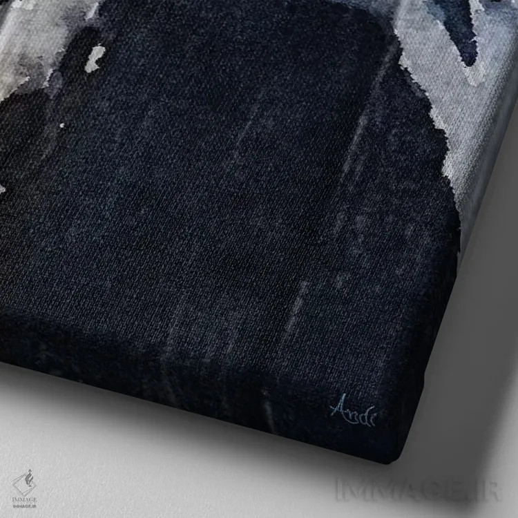 تابلو دکوراتیو مروارید شیرین ۱ اثر اندی متز - نمای نزدیک بافت بوم