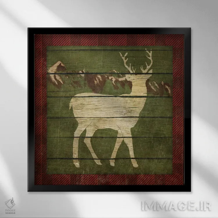 تابلو دکوراتیو طبیعت روستایی بر زمینه چهارخانه ۲ اثر اندی متز - نمای قابدار مشکی