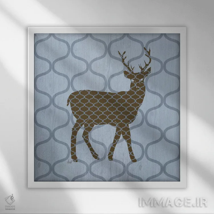 تابلو دکوراتیو طبیعت روستایی ۱ اثر اندی متز - نمای قابدار سفید