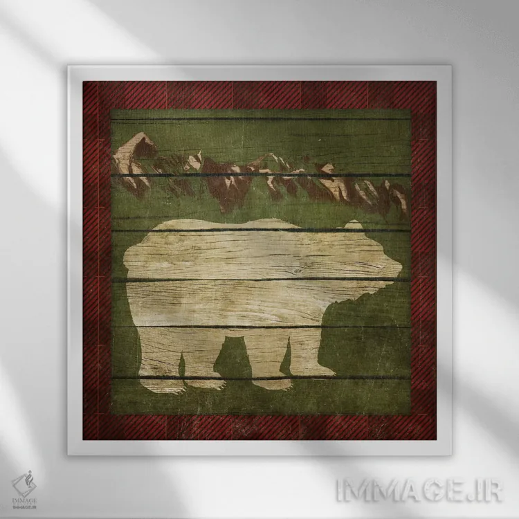 تابلو دکوراتیو طبیعت روستایی بر زمینه چهارخانه ۱ اثر اندی متز - نمای قابدار سفید