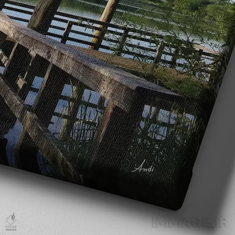 تابلو دکوراتیو شوق سفر اثر اندی متز - نمای نزدیک بافت بوم