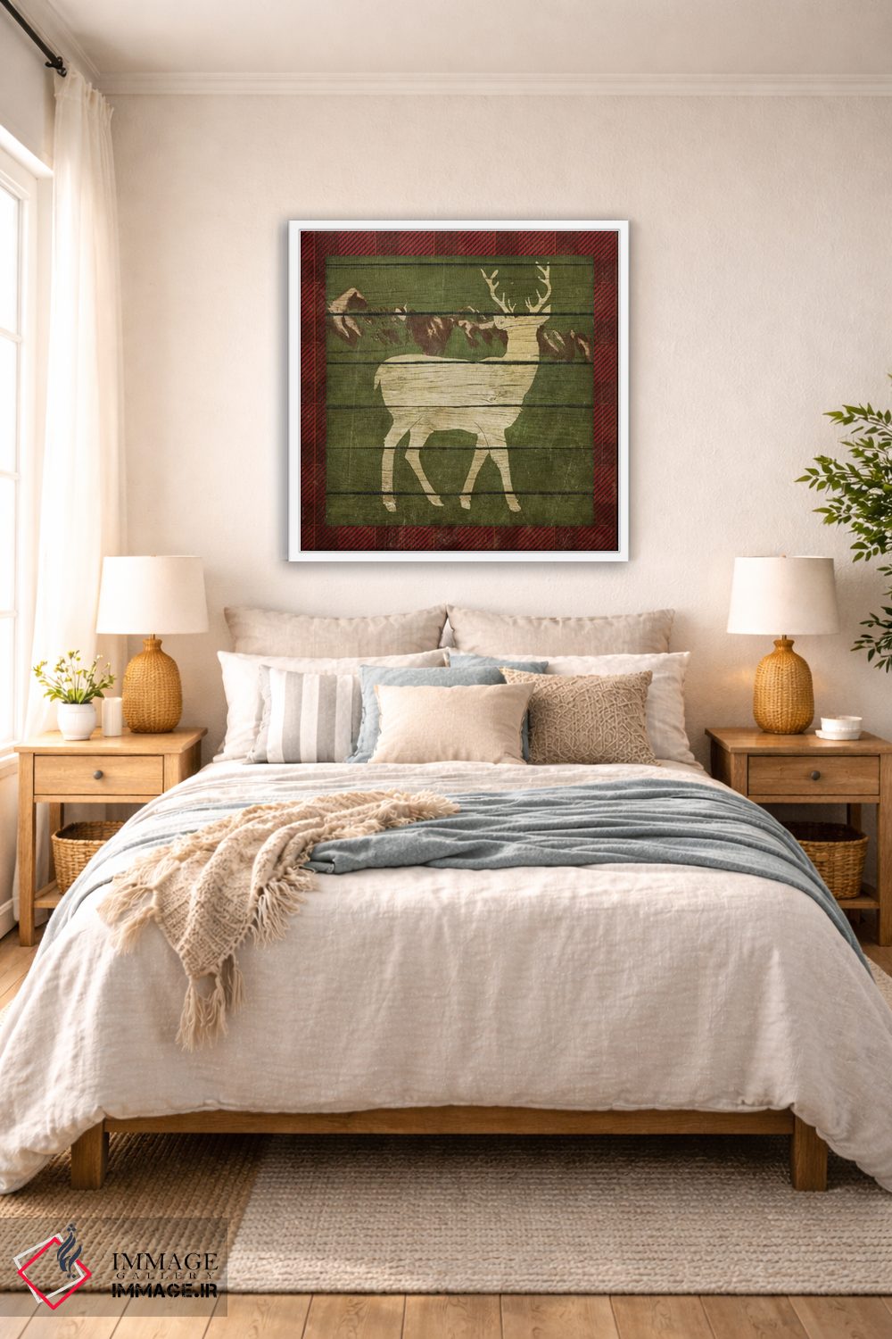 تابلو دکوراتیو طبیعت روستایی بر زمینه چهارخانه ۲ اثر اندی متز - D6W