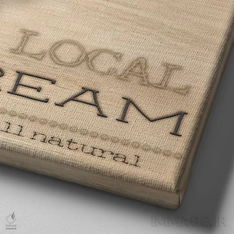 تابلو مدرن لبنیات ارگانیک روستایی ۱ اثر اندی متز - نمای نزدیک بافت بوم