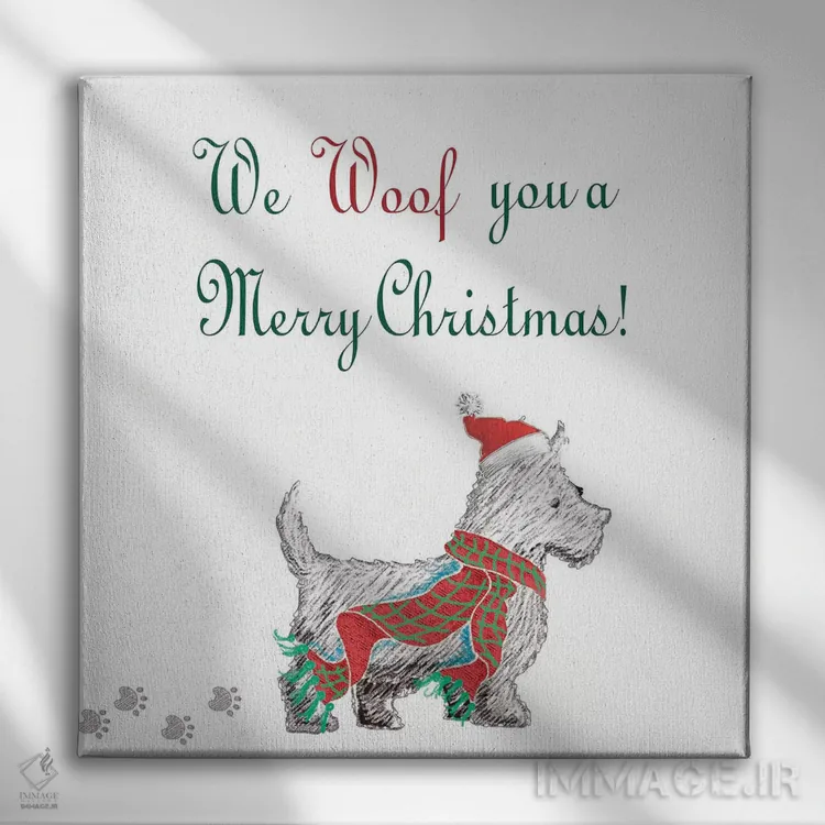 تابلو دکوراتیو بسته تعطیلات سگ ها ۲ اثر اندی متز - نمای روبهرو روی دیوار