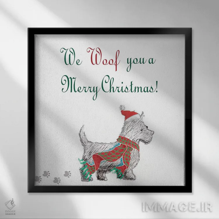 تابلو دکوراتیو بسته تعطیلات سگ ها ۲ اثر اندی متز - نمای قابدار مشکی