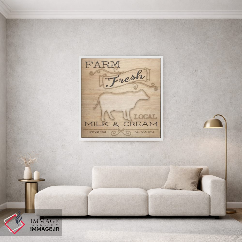 تابلو مدرن لبنیات ارگانیک روستایی ۱ اثر اندی متز - D1W