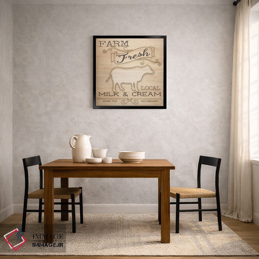 تابلو مدرن لبنیات ارگانیک روستایی ۱ اثر اندی متز - D3B