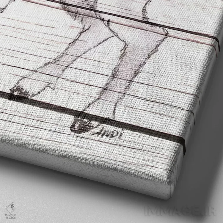 تابلو دکوراتیو قلب گوزن اثر اندی متز - نمای نزدیک بافت بوم